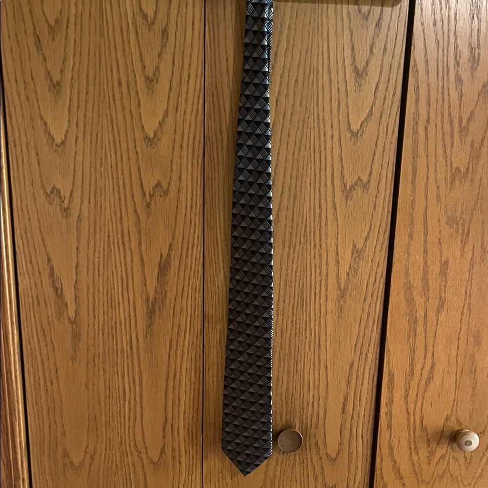 Black Textured Men's Tie